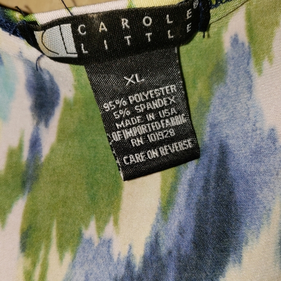 Carole Little sz XL Trendy shirt blues greens - Picture 3 of 4